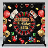 Aperturee Aperturee Custom Casino Birthday Bash Backdrop Las Vegas Night and Poker Theme Personalized Roulette Wheel Photo Prop
